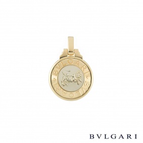 Bvlgari White and Yellow Gold Taurus Zodiac Pendant